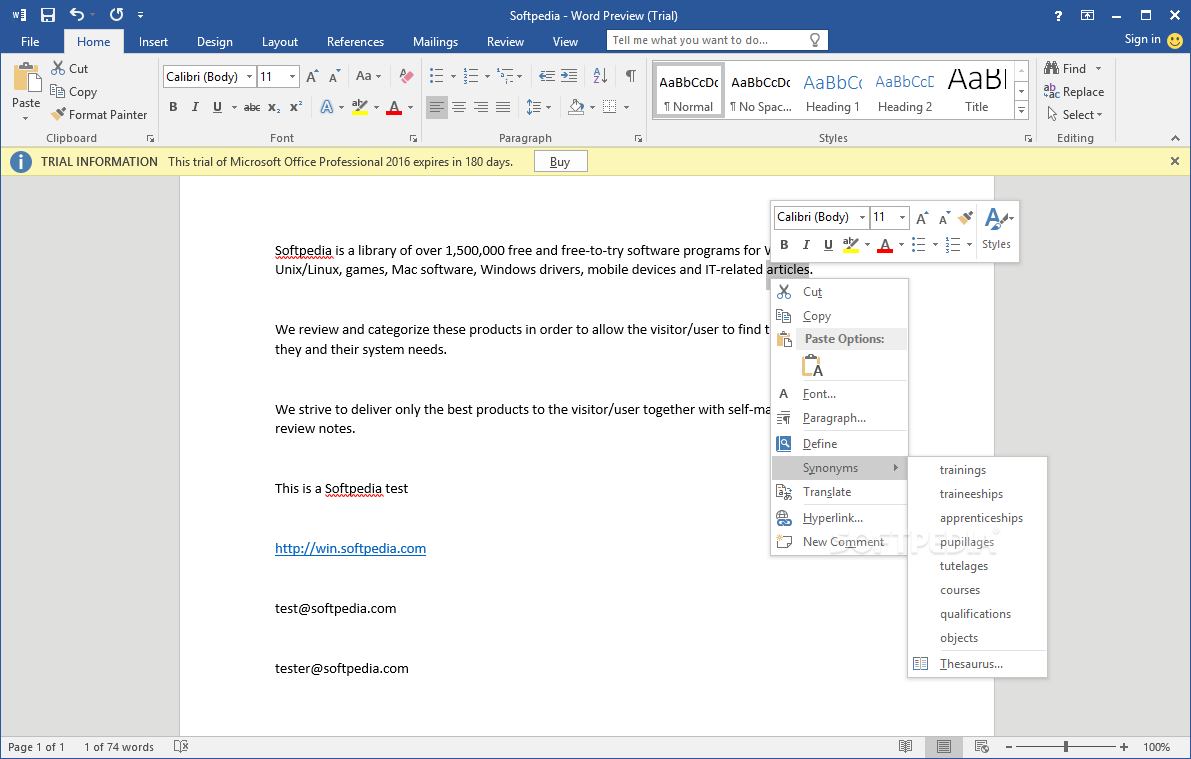 microsoft office for mac 2016 free trial